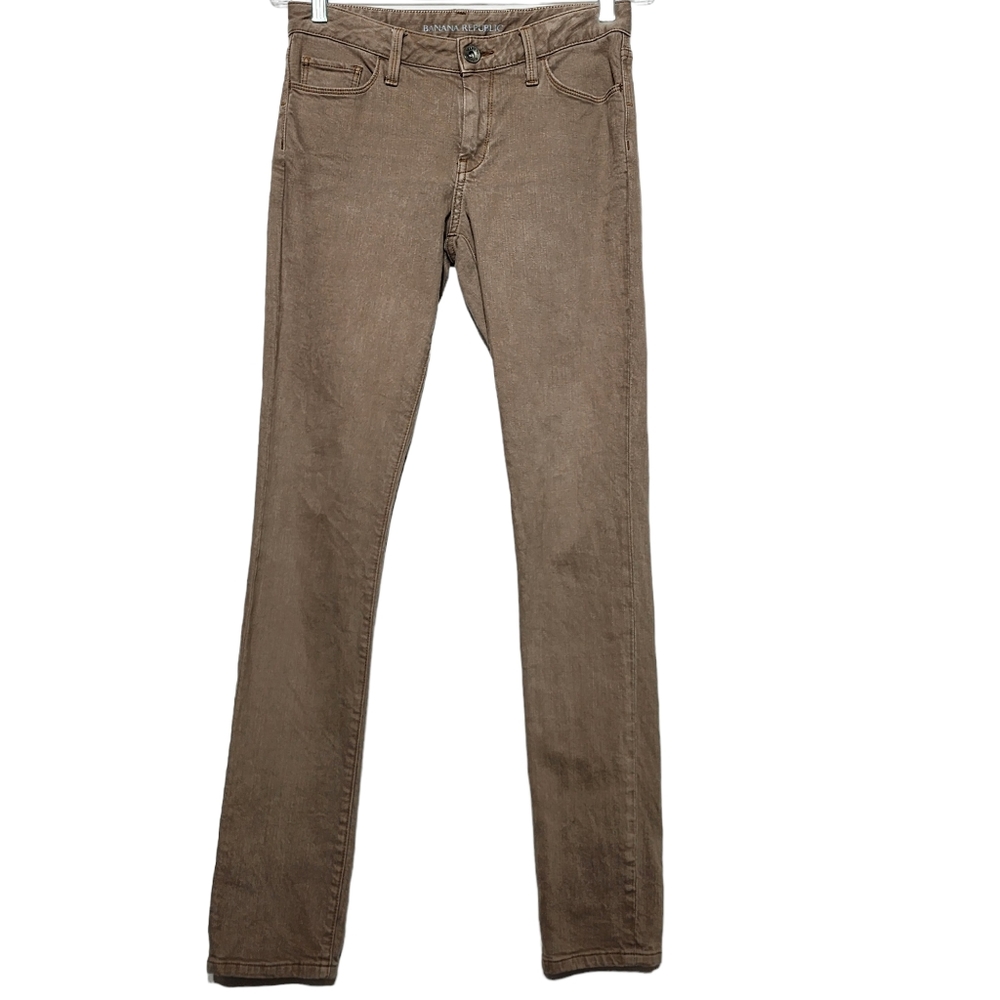 Banana Republic Khaki Color Mid-Rise Skinny Jeans, Size 26